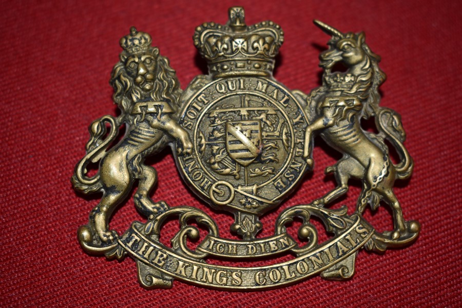 KINGS COLONIAL REGIMENTAL HAT BADGE-SOLD